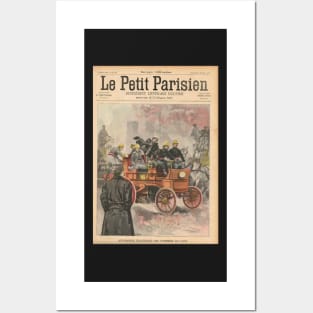 Electric Fire Engine Paris France 1900 Posters and Art